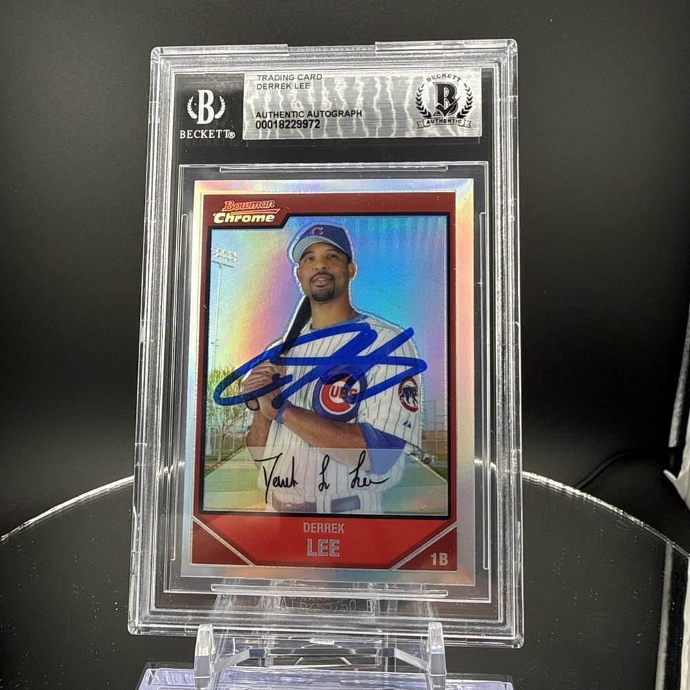 2007 TOPPS Chrome #131  DERREK LEE Autograph BGS CHICAGO CUBS
